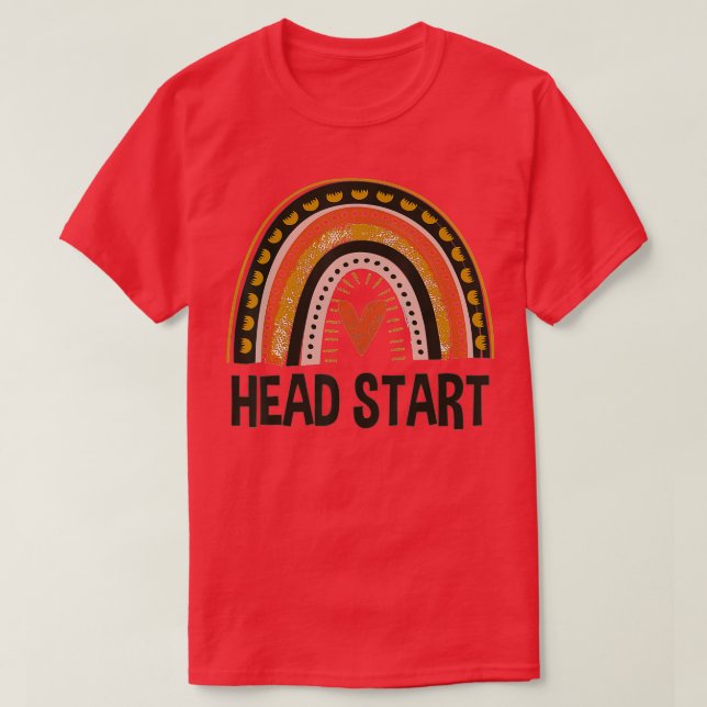 Head Start Rainbow Squad Girls Boys Teacher Back T T-Shirt (Design Front)