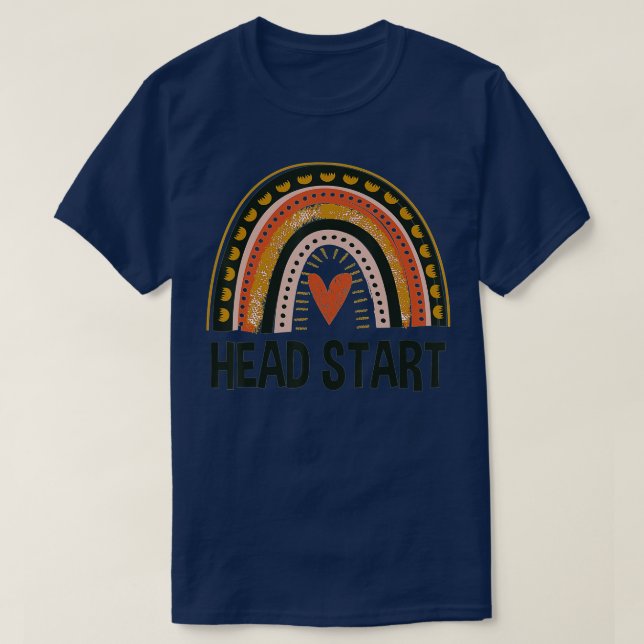 Head Start Rainbow Squad Girls Boys Teacher Back T T-Shirt (Design Front)