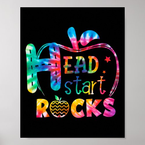 Head Start Rock Tie Dye Back To School Teacher  Poster