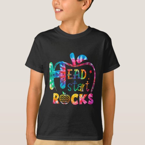 Head Start Rock Tie Dye Back To School Teacher  T_Shirt