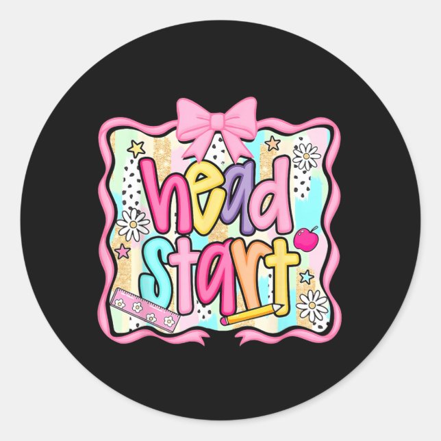 Head Start Team Homeschool Teacher Headstart Back Classic Round Sticker (Front)