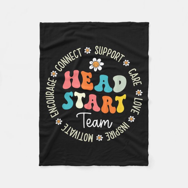 Head Start Team Homeschool Teacher Headstart Back Fleece Blanket (Front)