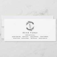 Head Table Card Editable Color - Fancy Initials