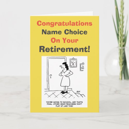 Head Teacher Retirement Card