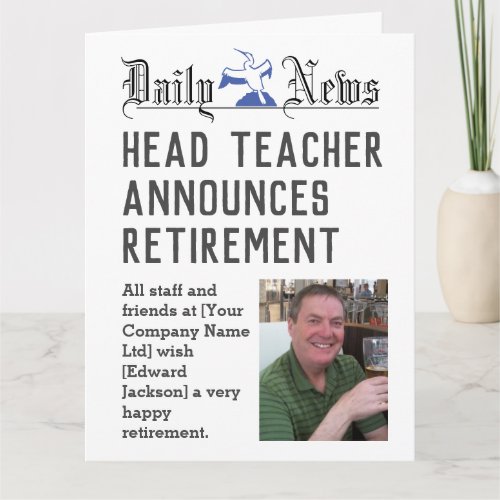 Head Teacher Retirement Card to Personalise