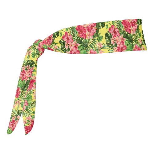 Head Tie_Tropical Flowers Tie Headband