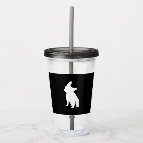 Head Tilt Apparel Frenchie Head Bulldog Lover Gift Acrylic Tumbler