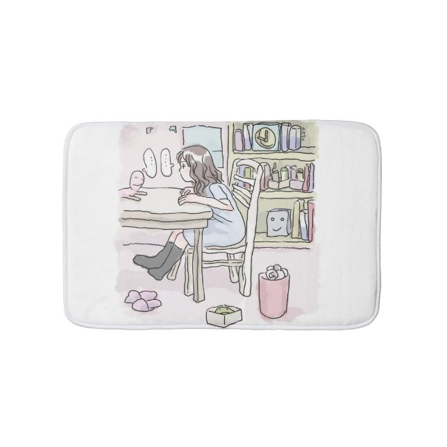 head to a table bath mat (Front)
