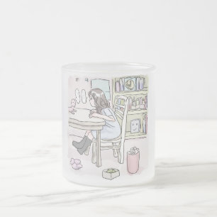 head to a table frosted glass coffee mug