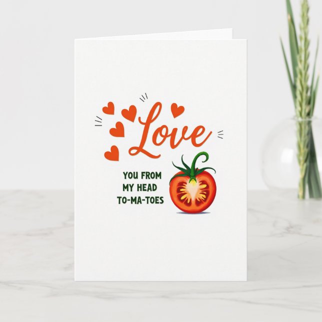 Head Tomato Love Pun Card (Front)