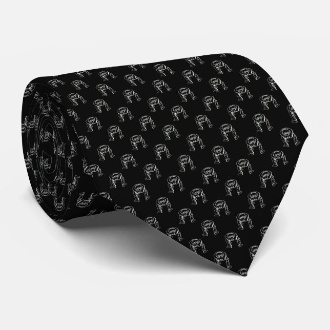 Head Up Butt Pattern Neck Tie (Rolled)