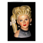 Head Vase 1960s Girl with Bouffant &amp; Side Ponytail