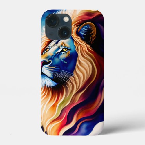 Head White Lion Colorful Art iPhone 13 Mini Case
