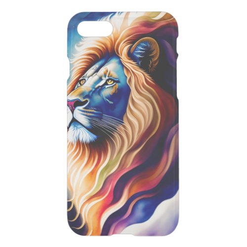 Head White Lion Colorful Art iPhone SE87 Case
