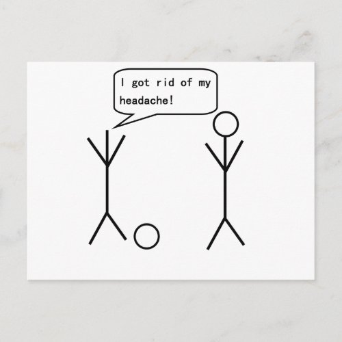 Headache Stick Figure Postcard