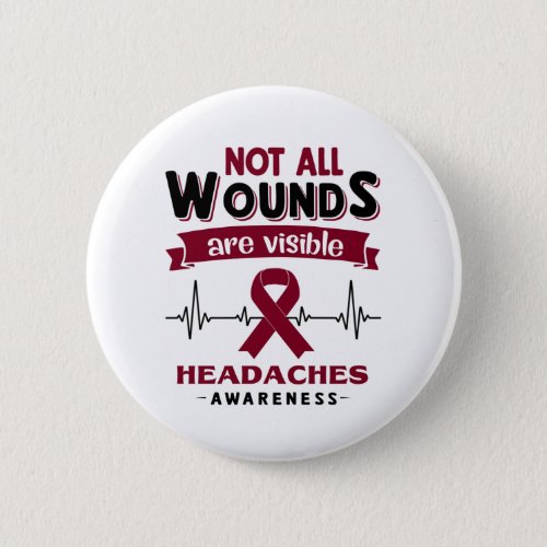Headaches Awareness Month Ribbon Gifts Button
