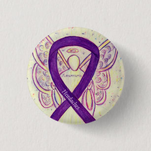 Headaches Awareness Ribbon Angel Custom Pin