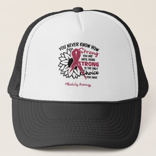 Headaches Awareness Ribbon Support Gifts Trucker Hat