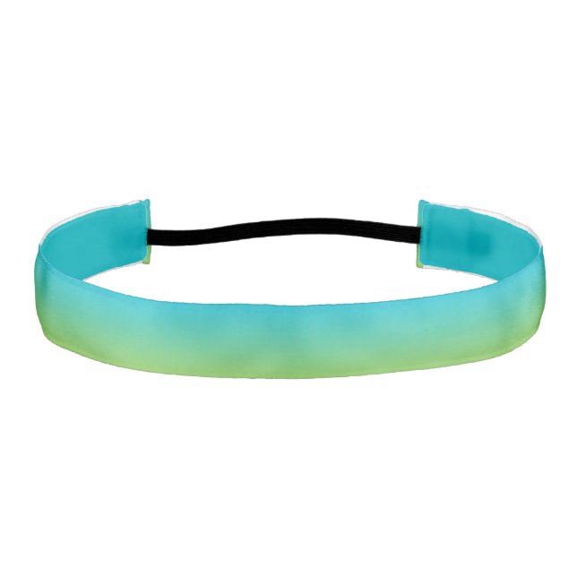 Headband: "BLUE AND GREEN OMBRE" Athletic Headband (Front)