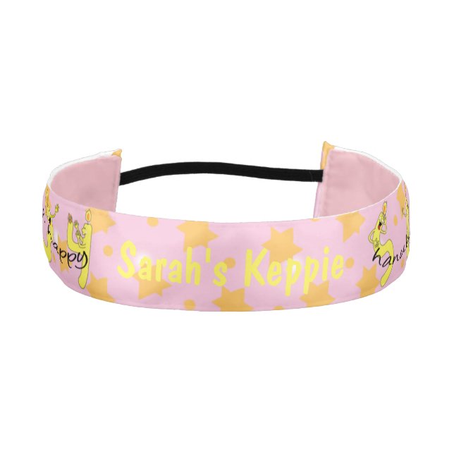 Headband Hanukkah Candle Numbers/Pink/Peach (Front)