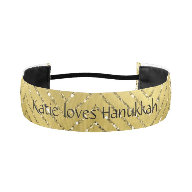 Headband Hanukkah "Chevron Holiday Gold" (Front)