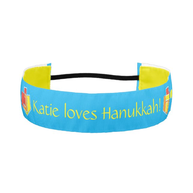 Headband Hanukkah Dreidels Yellow/Red/Orange (Front)