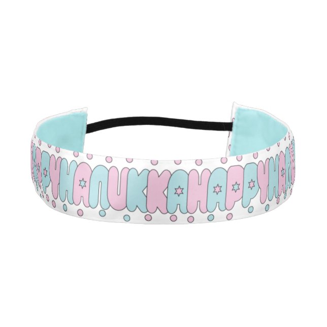 Headband Hanukkah Happy Pink/Blue (Front)