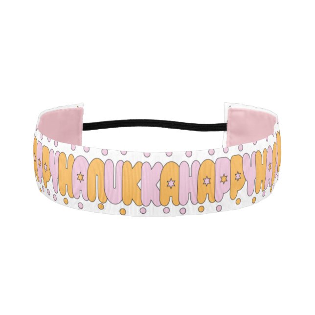 Headband Hanukkah Happy Pink/Orange (Front)