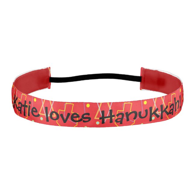 Headband Hanukkah Stars and Dreidels/Red (Front)