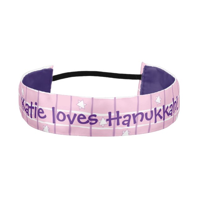 Headband Hanukkah Stars & Stripes/Pink/Purple (Front)