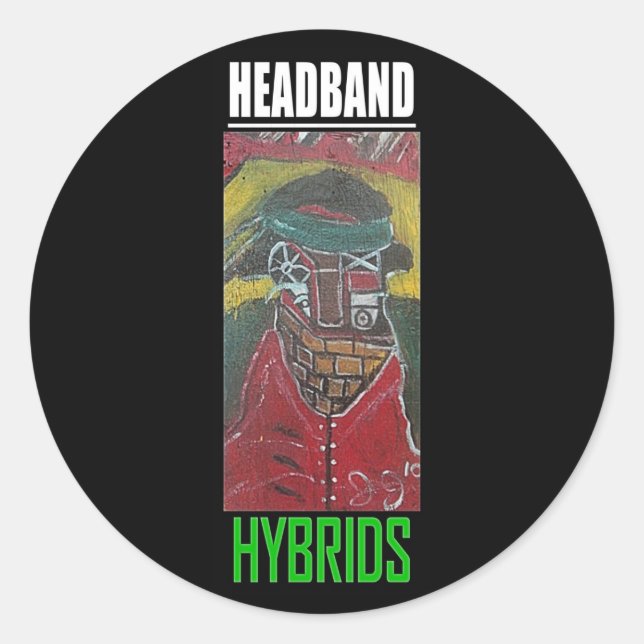 HEADBAND HYBRIDS CLASSIC ROUND STICKER (Front)