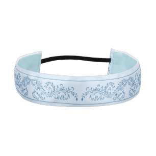Headband - Icy Blue Damask