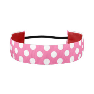 Headband/Pink Polka Dots Athletic Headband