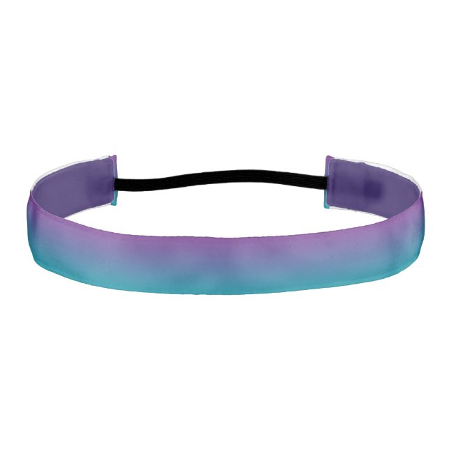 Headband: "PURPLE AND TEAL OMBRE" Athletic Headband (Front)