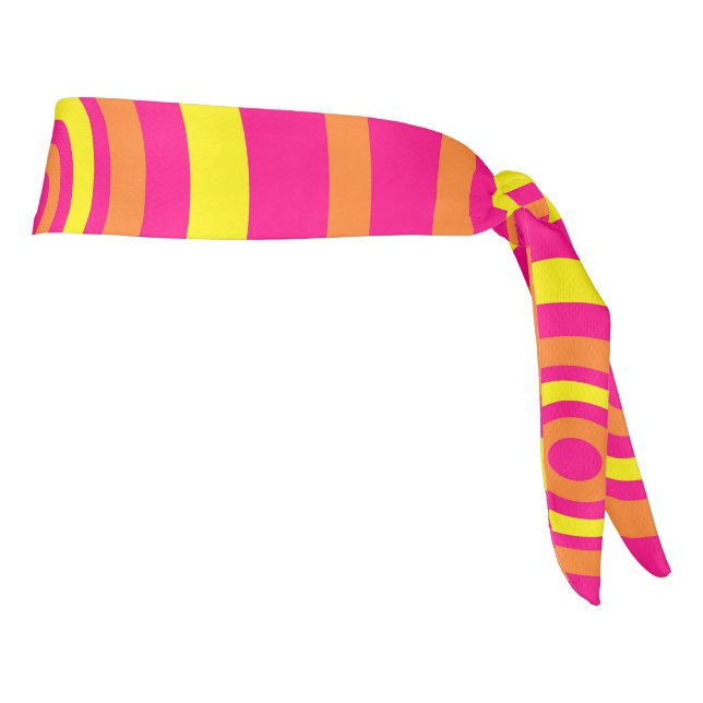 Headband With Hot Pink Yellow and Orange Design (Rotate 90)