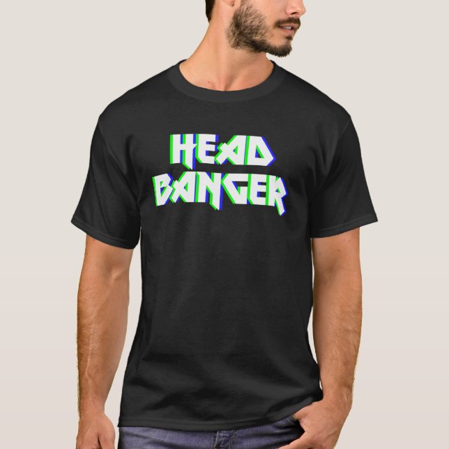 Headbanger Dubstep Heavy Metal Rocker Techno Rave  T-Shirt (Front)