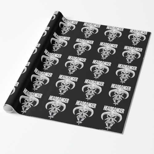 Headbanger Skull Wrapping Paper