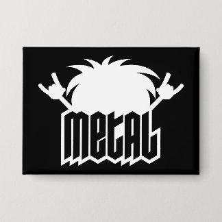 Headbanging Hair Metal Madness Button