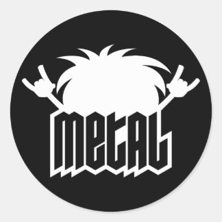 Headbanging Hair Metal Madness Classic Round Sticker