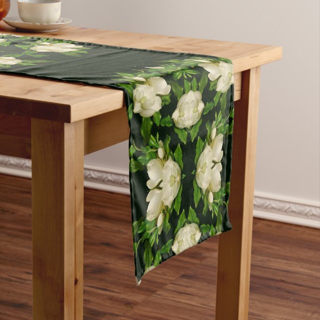 Heade Giant Magnolia Flower Blossoms Table Runner (In Situ)