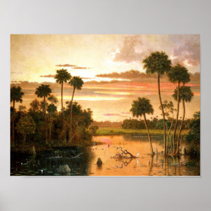 Heade - Great Florida Sunset, fine art painting Poster