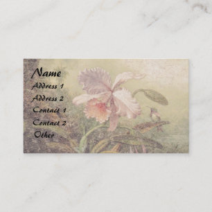Heade Hummingbird Bird Orchid Flower Business Card