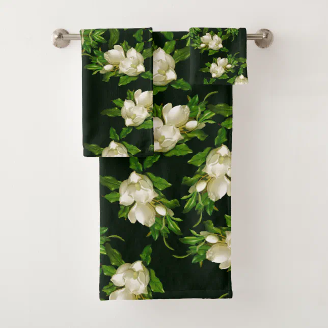 Heade Magnolia Flower Blossoms Bath Towel Set | Zazzle