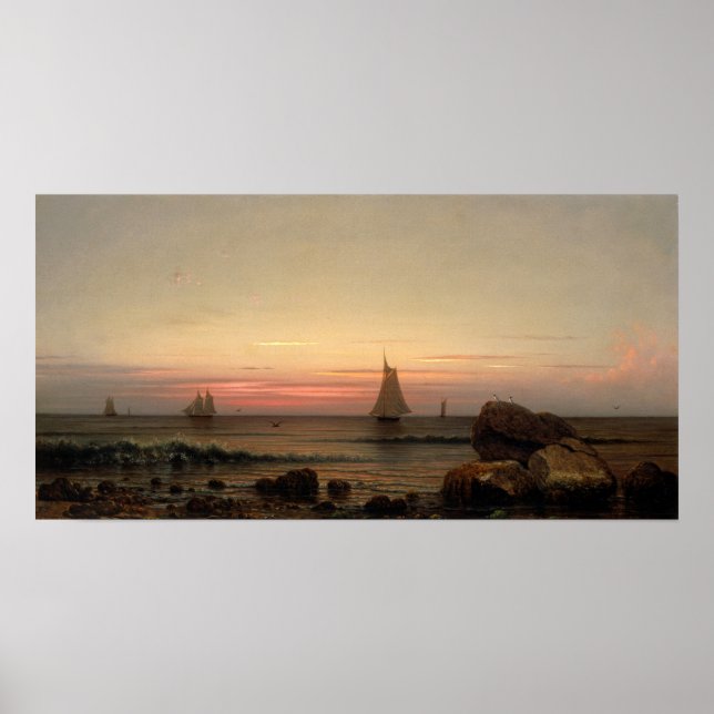 Heade - Sailing Off The Coast 1869 Poster (Front)