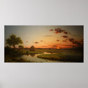 Heade - Sunset On The Marshes 1867 Poster