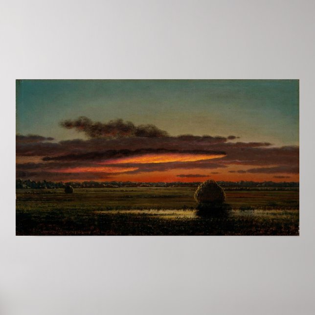 Heade - Sunset Over The Marshes 1890 Poster (Front)