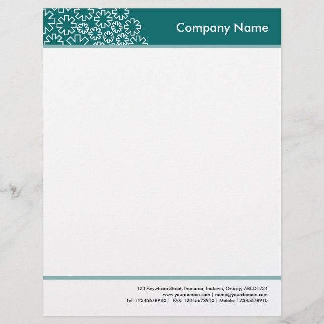 Headed and Footed - Asterisk - Moss Green Letterhead (Front)