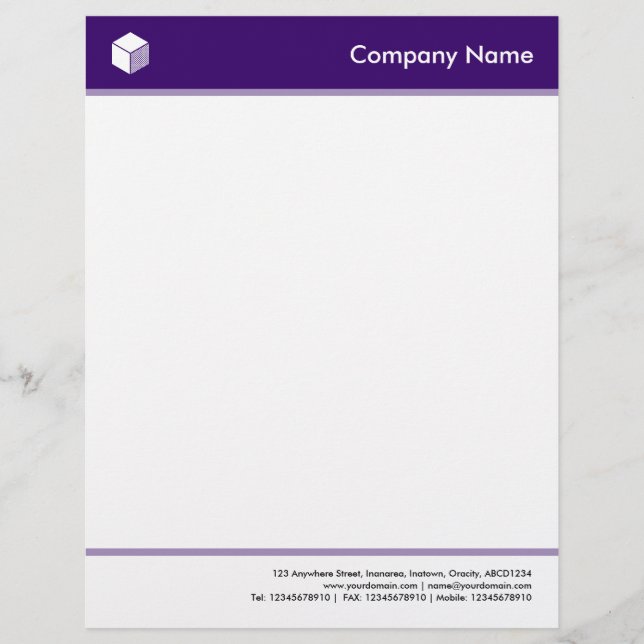 Headed and Footed - Deep Purple Letterhead (Front)