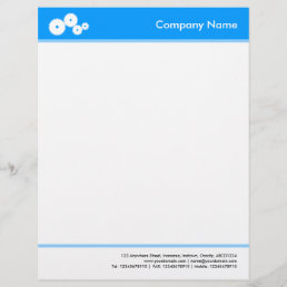 Headed and Footed (Gears) - Blue 0099FF Letterhead