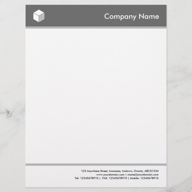 Headed and Footed - Gray Letterhead (Front)